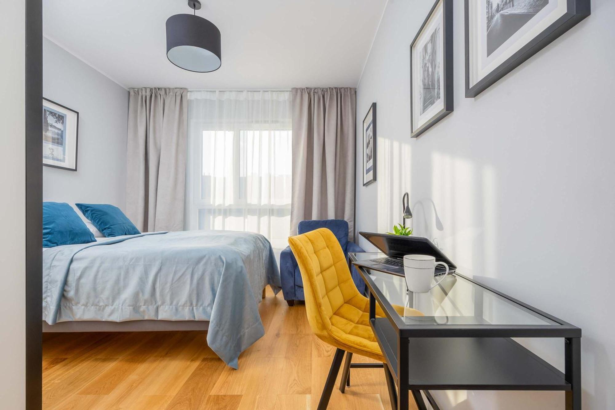 Elegant In With Parking And Desk For Remote Work By Renters Apartment Warsaw